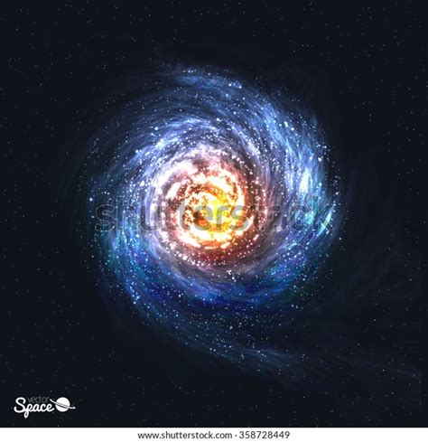Colorful Realistic Spiral Galaxy On Cosmic Stock Vector Royalty Free