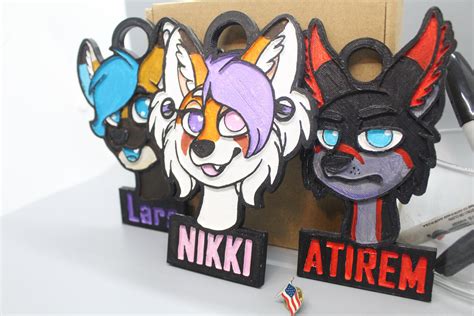 Custom 3D Printed Furry Badges Comic Con Badges Etsy