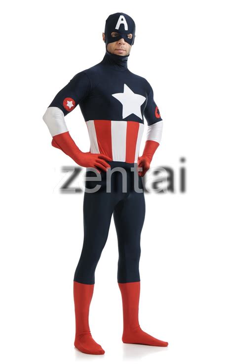 Free Shipping Dhl Wholesale Lycra Spandex Black Captain America Cosplay Zentai Super Hero