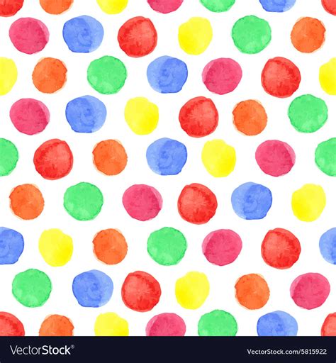 Watercolor Colored Polka Dot Seamless Patternbaby Vector Image