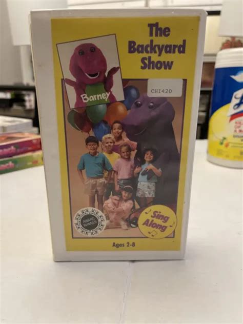 Barney The Backyard Show Vhs 1992 Purple Dinosaur Kids Rare Rental