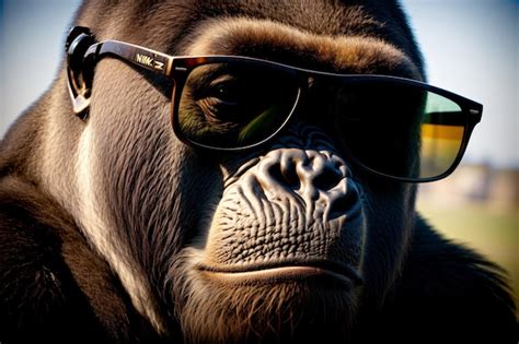 Premium Ai Image A Close Up Of A Monkey Wearing Sunglasses