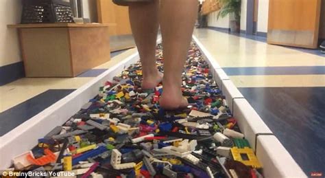 Man Breaks Record By Walking 120ft Of Lego Bricks Barefoot Daily Mail