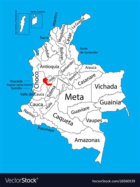 Map Region Risaralda Colombia Province Royalty Free Vector