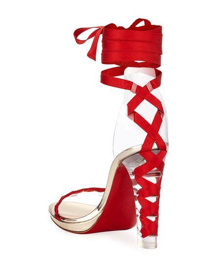 Christian Louboutin Tornade Blonde Wraparound Red Sole Sandal