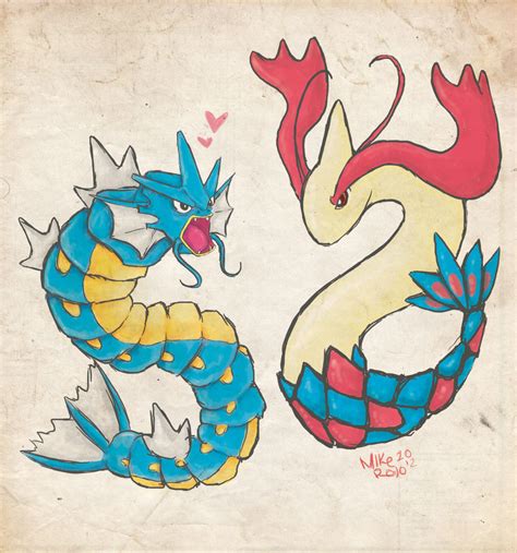 Gyarados And Milotic Sketch By Mike0104 On Deviantart