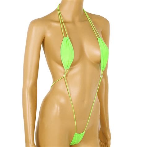 SEXY Damen Monokini Bikini Bademode Neckholder Mini String Micro BH