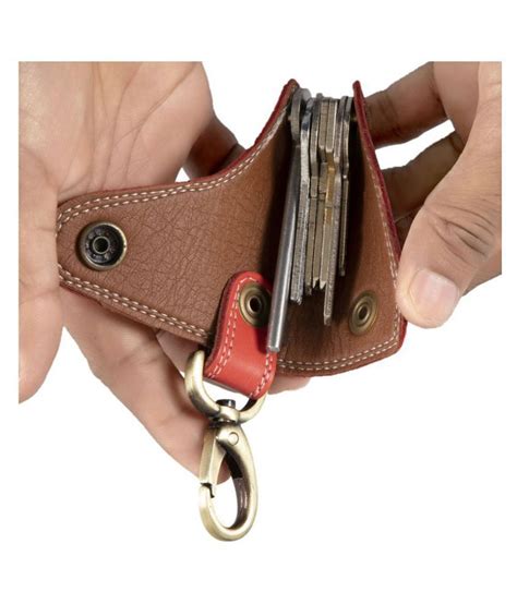Pollstar Double Stitching Artificial Leather Key Holder Cover Keychain