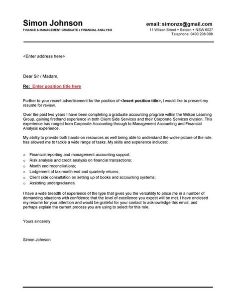 The cv, letters, and writing sample. Finance Graduate Cover Letter for Application Letter ...