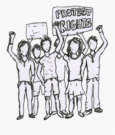 Protesters Protest For Rights Cartoon Free Transparent Clipart
