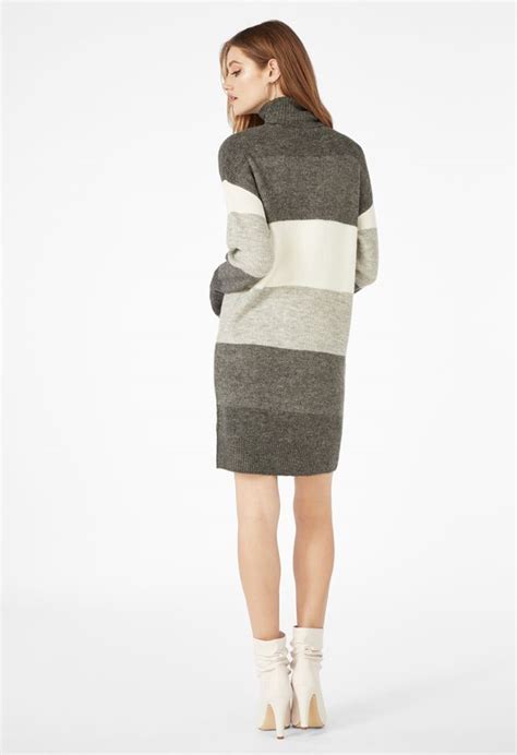 Colorblock Sweater Dress In Grey Multi Get Great Deals At Justfab