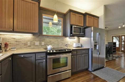Whitewashed and dark gray two tone kitchen thanks for sharing! Wonderful Two Tone Kitchen Cabinets : Pictures, Options ...