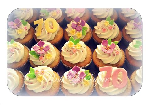 Pink Sugar 70th Birthday Cupcakes