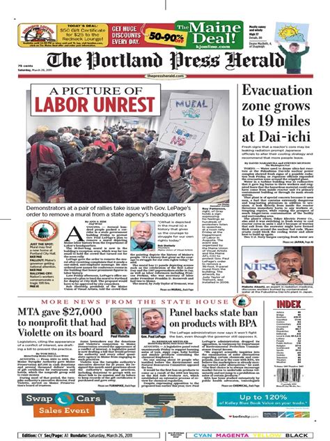 Portland Press Herald 3 26 11 Newspaper Publishing Newspapers