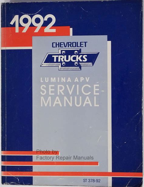 1992 Chevy Lumina Apv Factory Service Manual Original Shop Repair