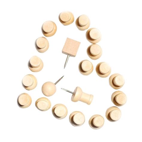 80pcs Wood Push Pins Diy I Shape Decorative Thumb Tacks For Posters Calendar Craft Projects