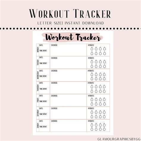 Printable Exercise Tracker Vlrengbr