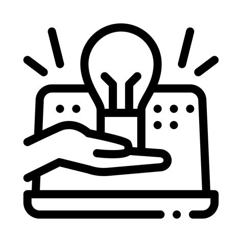 ilustración de contorno de vector de icono de computadora inteligente