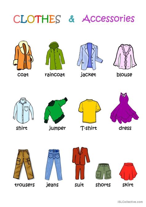 Clothes English Esl Worksheets Pdf And Doc