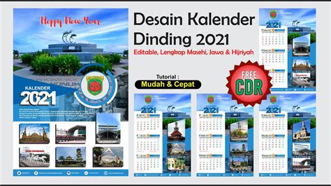 Template kalender 2021 format cdr lengkap dengan hijriyah dan jawa. Desain Kalender Dinding 2021 dengan CorelDraw (Free CDR ...