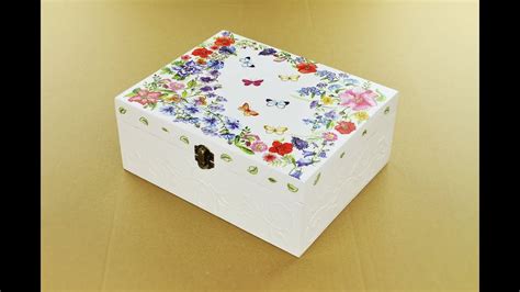 Decoupage Wooden Box Diy Painted Box Decoupage Tutorial Decoupage
