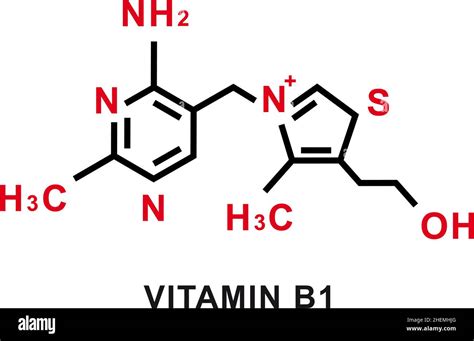 Vitamin B1 Chemical Formula Vitamin B1 Chemical Molecular Structure