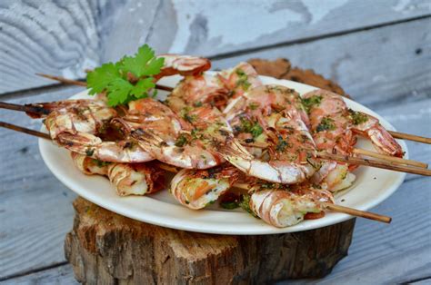 Brochettes de gambas