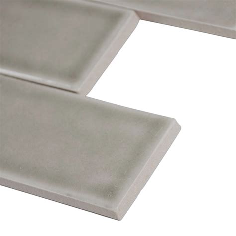 Dove Gray Handcrafted 3x6 Glossy Ceramic Subway Tile Backsplash