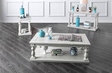 This coffee table in high gloss white is an instant upgrade to your living room. Arlington Coffee Table & 2 End Table Set CM4520 in Antique ...