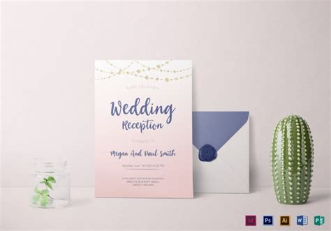 28 Wedding Reception Invitation Templates Free Sample Example