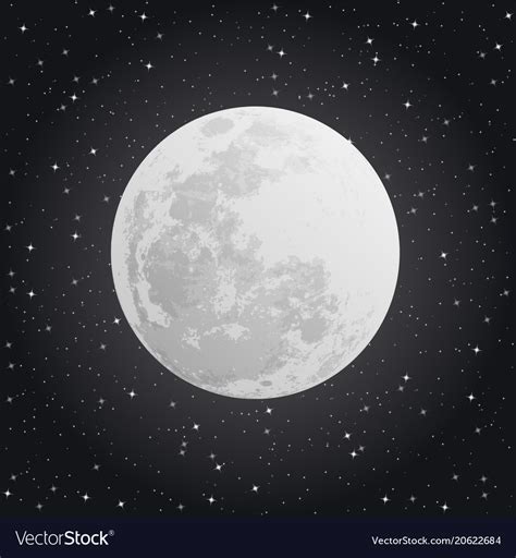 Moon On Dark Background Night Sky Royalty Free Vector Image