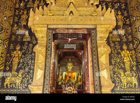 Entrance To Wat Xieng Thong Temple Luang Prabang Laos Stock Photo Alamy