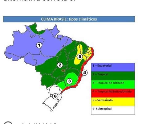 Observe O Mapa Abaixo Sobre Clima Do Brasil Com O Apoio Das P G A Analise As