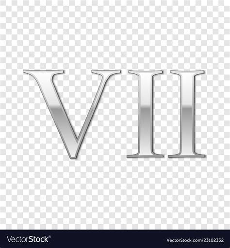 Silver Roman Numeral Number 7 Vii Seven In Vector Image