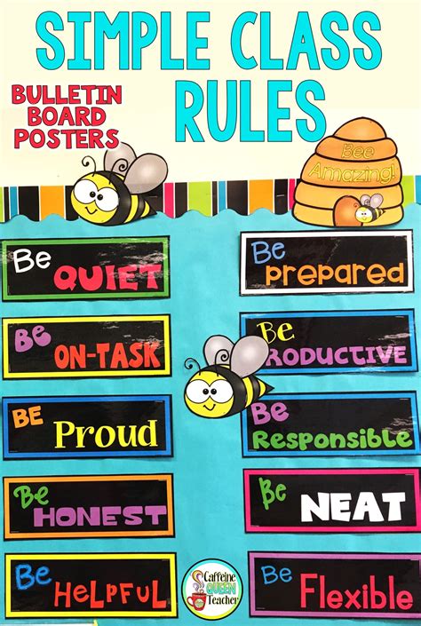These Simple Class Rules Posters Make A Great Visual Reminder For