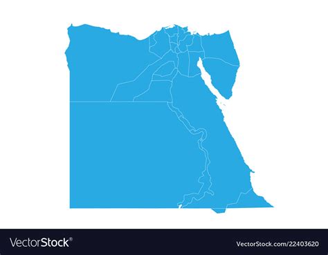 Map Egypt High Detailed Map Egypt Royalty Free Vector