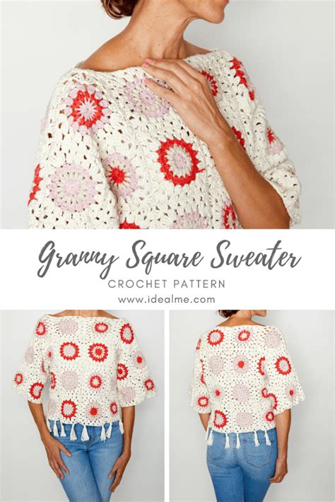 Granny Square Sweater Crochet Pattern Ideal Me Sweater Crochet