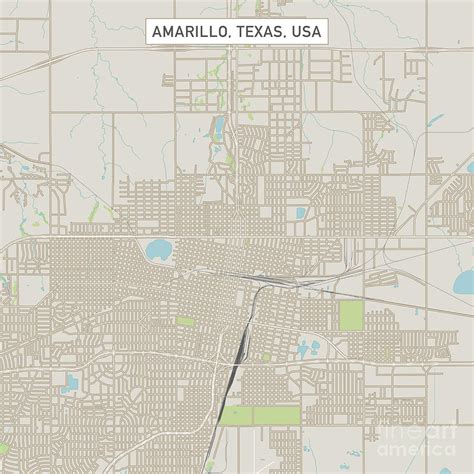 Amarillo Texas Us City Street Map Digital Art By Frank Ramspott Pixels