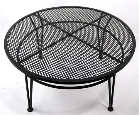 Wrought iron tables and chairs. Wrought Iron Salterini Garden Patio Coffee Cocktail Table ...