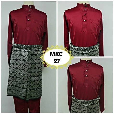 Baju Melayu Merah 40 Trend Terbaru Baju Melayu Maroon Jakel Jm