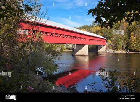 Wakefield Covered Bridge Gatineau River Wakefield Quebec Canada