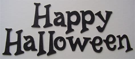 Happy Halloween Black Glitter Chipboard Letters Alphabet