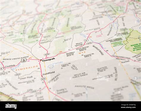 Map Of The City Of Tonopah Nv Stock Photo Alamy