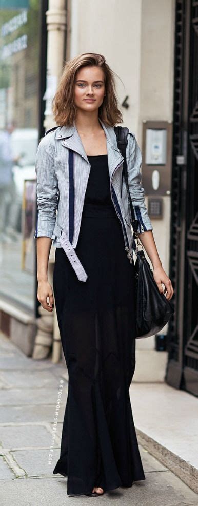 Jean Jacket Over Black Dress Street Style From 2014 Fashion Week