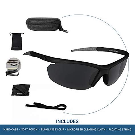 buy polarized uv400 sport sunglasses anti fog ideal for driving or sports activity black grey