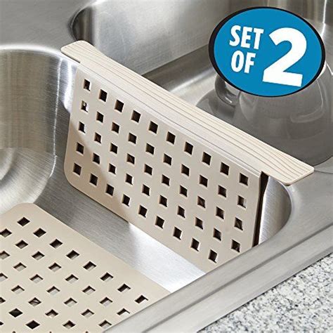 Mdesign Kitchen Sink Protector Mat Pad Set Quick Draining Use In