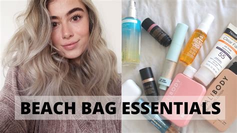 beach bag essentials what s in my bag youtube