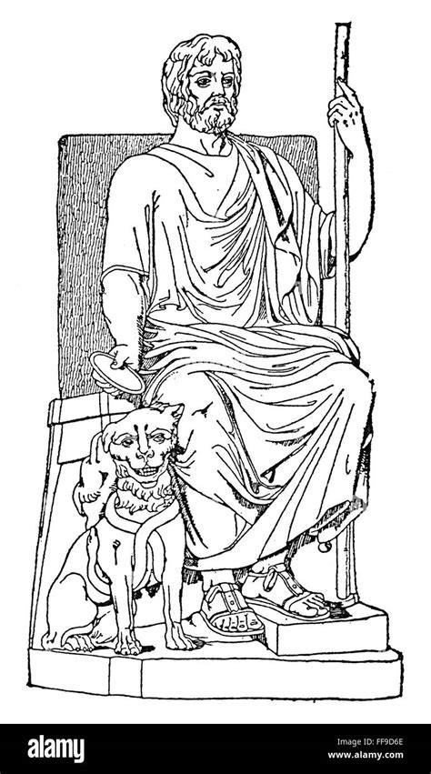 Hadespluto Nthe Greekroman God Of The Underworld Wih His Dog