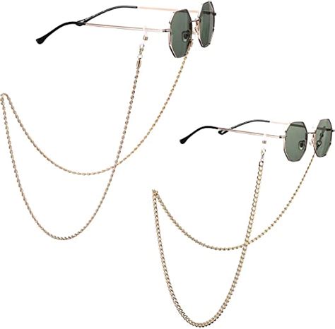 Bohend Fashion Glasses Chain 2 Pcs Gold Twist Face Mask Chain Women Sunglasses Chain Accessories