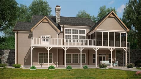 Craftsman Style Lake House Plan With Walkout Basement Basement House